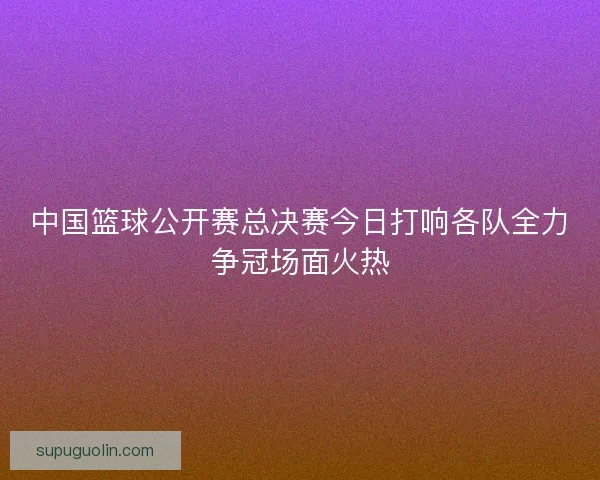 中国篮球公开赛总决赛今日打响各队全力争冠场面火热